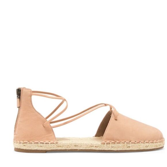 Eileen Fisher Lace-Up Leather Espadrille Sandal, Toffee Cream Pink Size 8, NWT - Picture 8 of 16